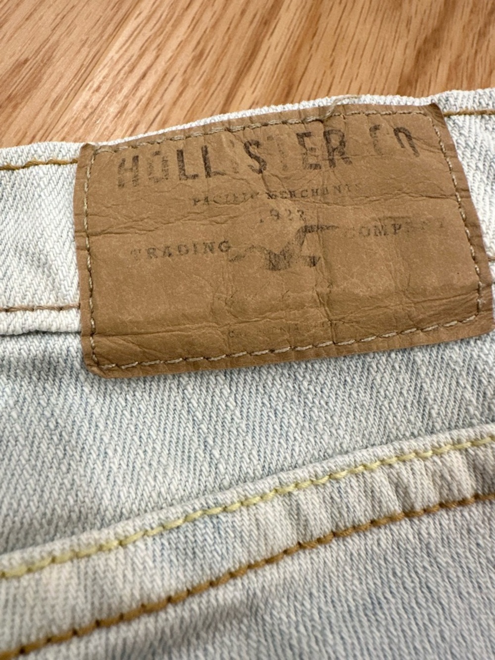 Hollister Y2K Light Blue Denim Low Rise Cutoff Micro Shorts Size 5 - Picture 4 of 13